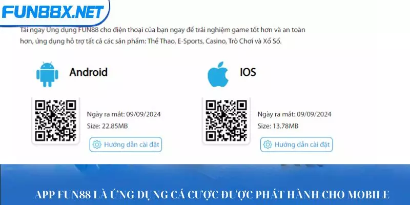 App Fun88 là ứng dụng cá cược được phát hành cho mobile